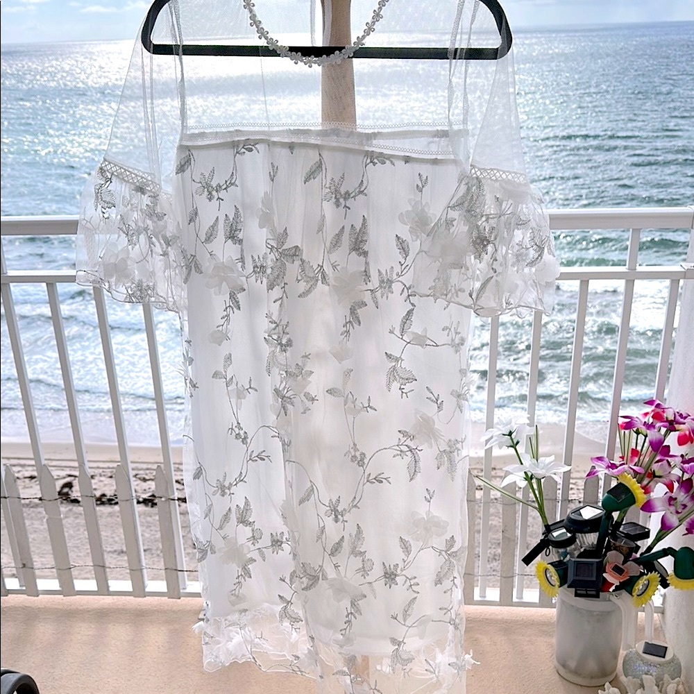POL GORGEZZZZ flower tulle embroidered dress NWOT